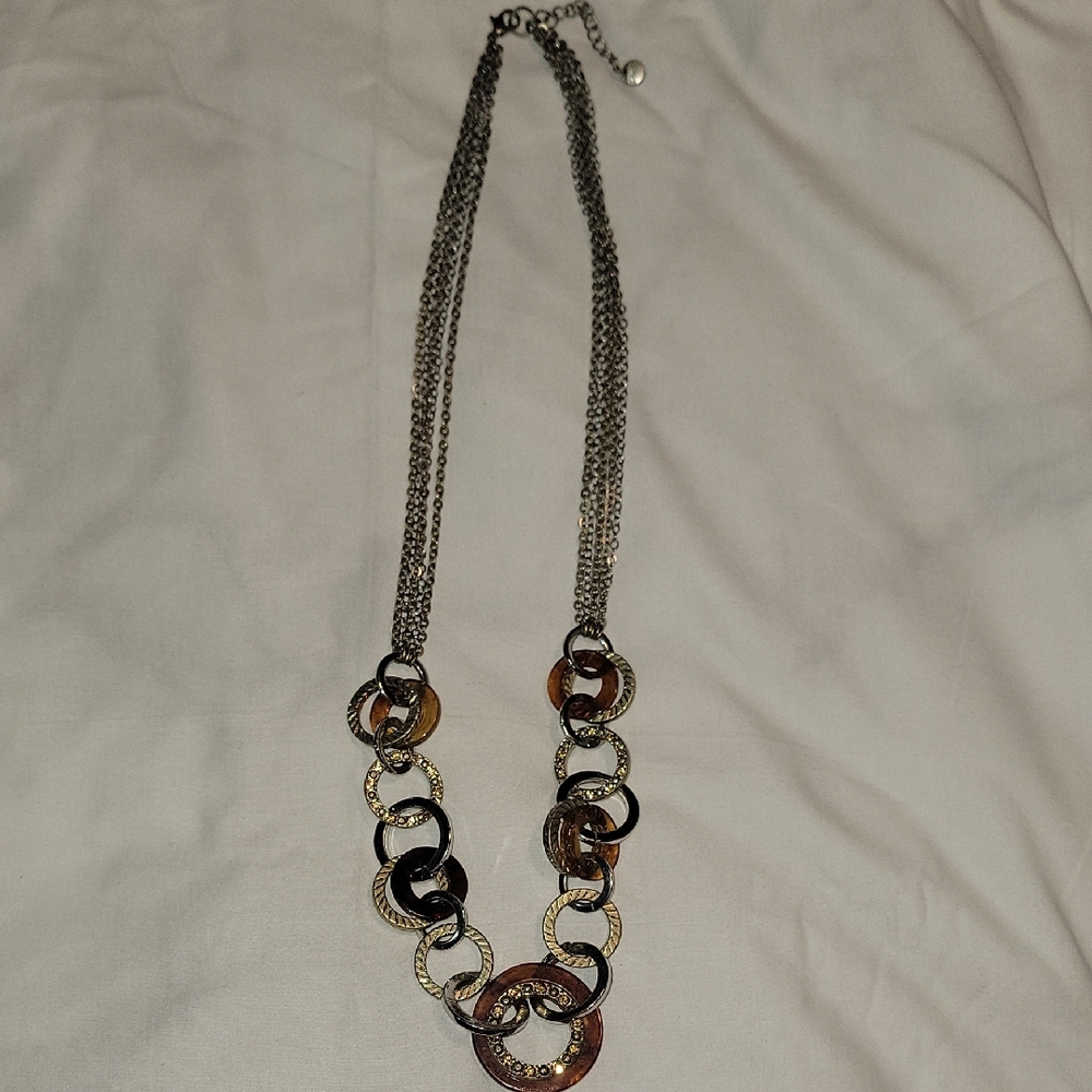 Tortoiseshell Link Pendant Necklace - Women's Fashion Jewelry